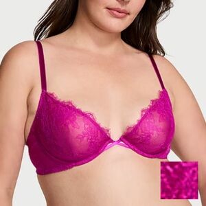 Victoria's Secret Outrageous Pink Lace Demi Bra